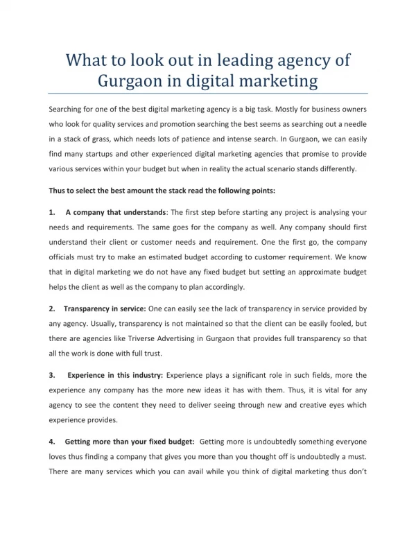 Leading agency of Gurgaon in digital marketing