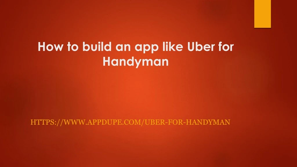 how to build an app like uber for handyman