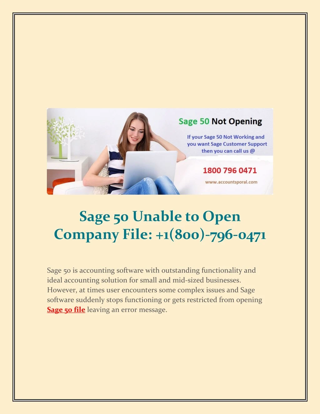 sage 50 unable to open company file 1 800 796 0471