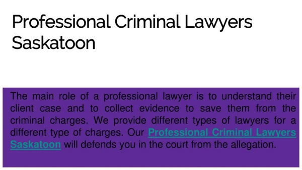 Professional Criminal Lawyers Saskatoon
