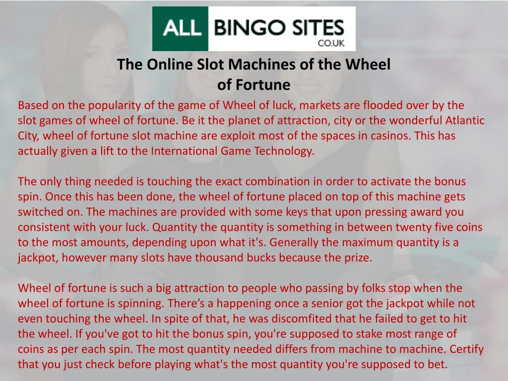 the online slot machines of the wheel of fortune