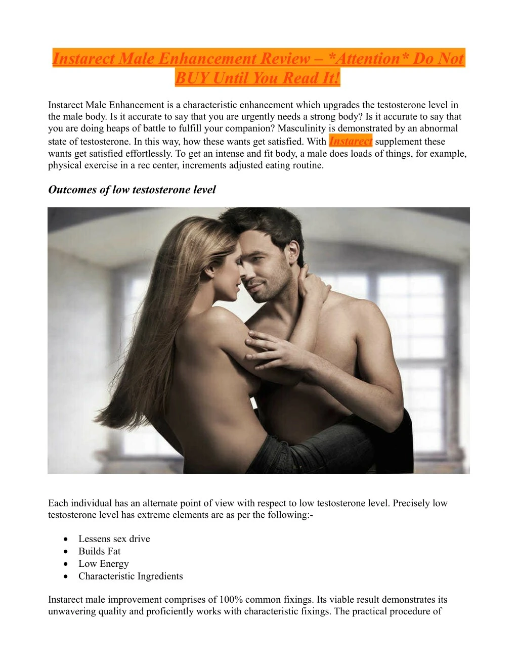 instarect male enhancement review attention