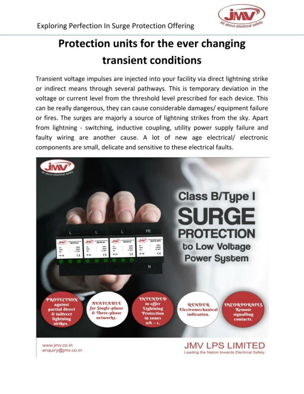 Protection units for the ever changing transient conditions