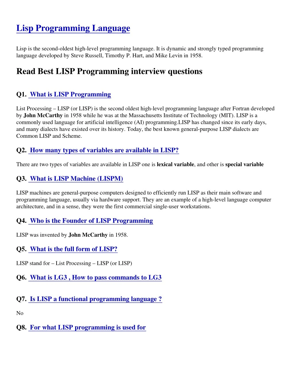 lisp programming language