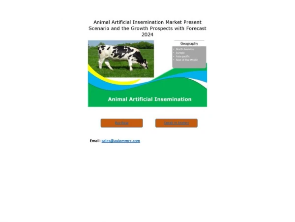Animal Artificial Insemination Market Growth Rate, Developing Trends, Manufacturers, Countries and End User, Global Fore