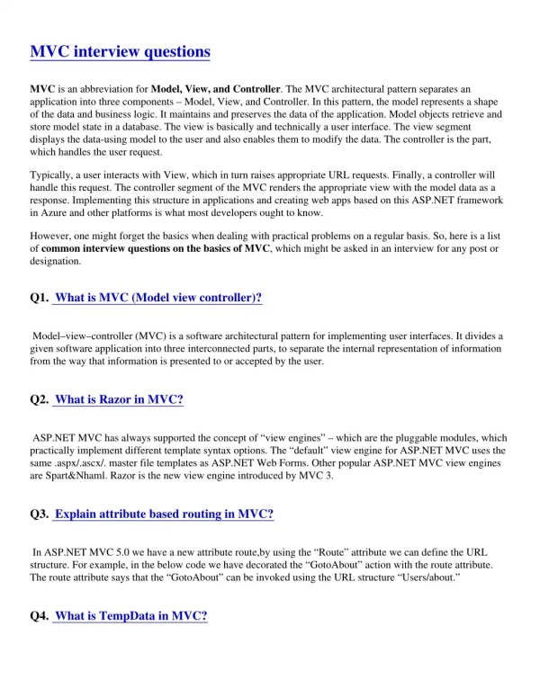 Mvc Interview Questions-PDF