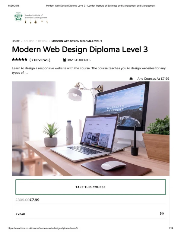 Modern Web Design Diploma Level 3 - LIBM