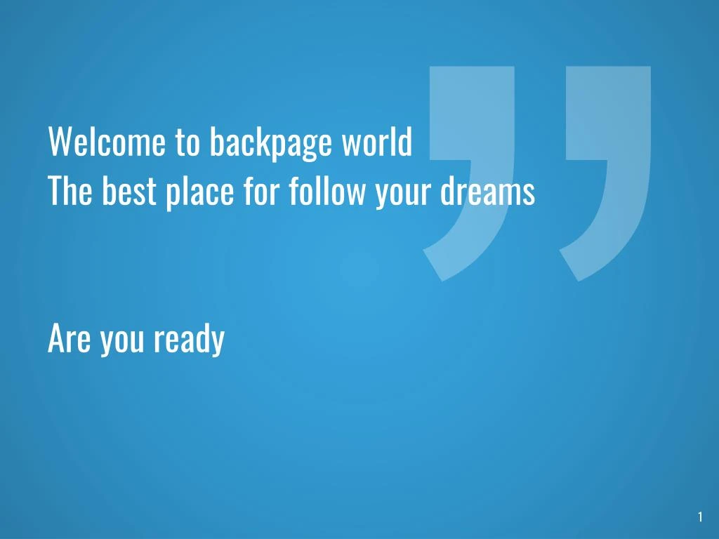 welcome to backpage world the best place