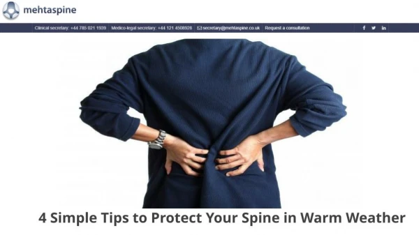 4 Simple Tips to Protect Your Spine in Warm Weather