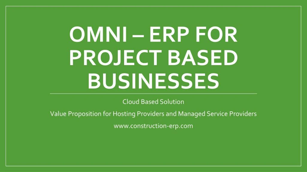 omni erp for project based businesses