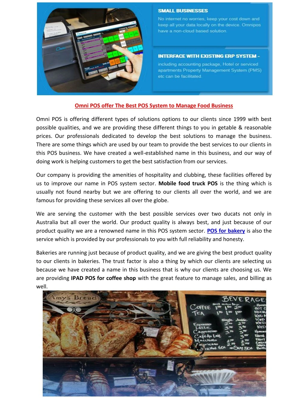 omni pos offer the best pos system to manage food