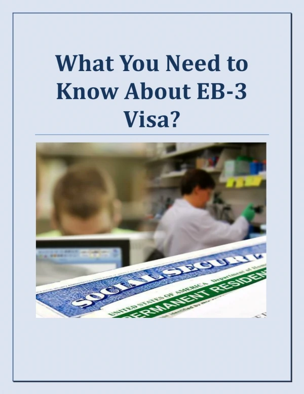 What You Need to Know About EB-3 Visa?