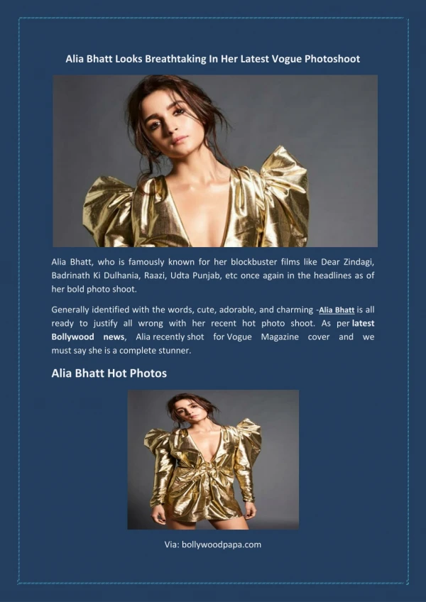 Alia Bhatt Looks Breathtaking In Her Latest Vogue Photoshoot