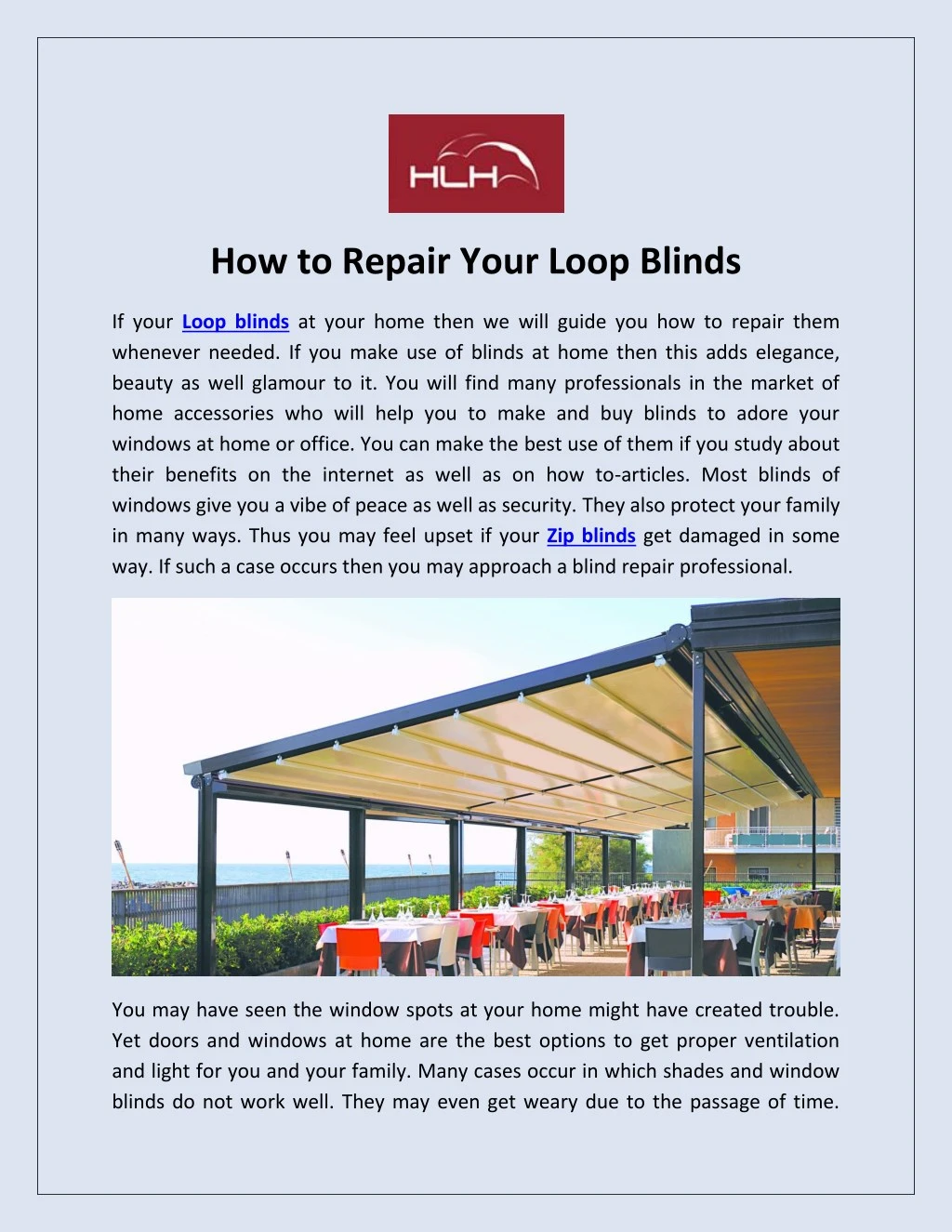 how to repair your loop blinds