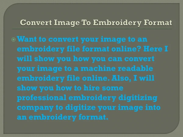 Convert Image To Embroidery File Format