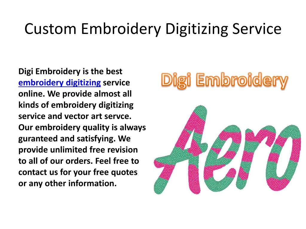 custom embroidery digitizing service
