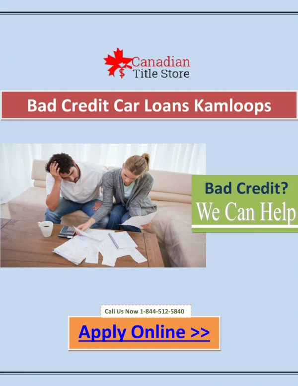 Apply Now for Bad Credit Car Loans Kamloops
