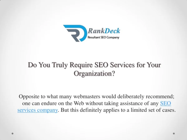Why You Require SEO Services for Your Company?