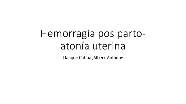 atonia uterina