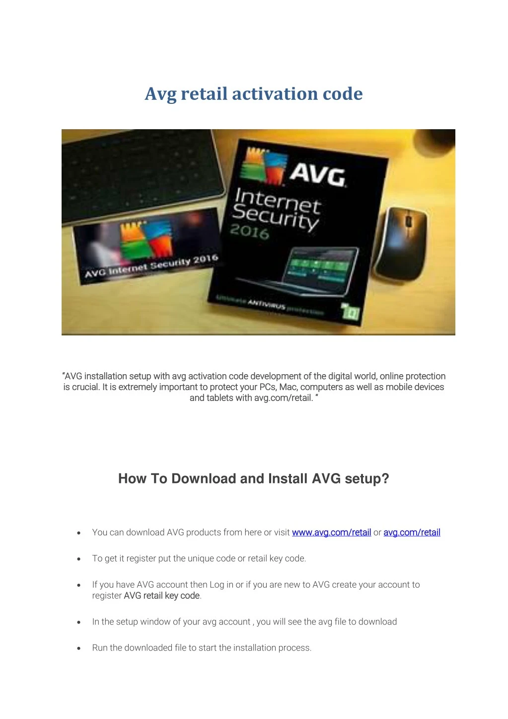 avg retail activation code