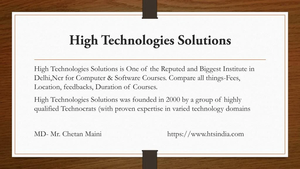 high technologies solutions