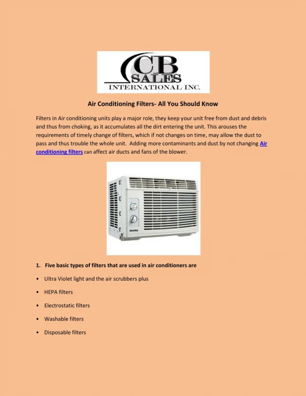 Best Air conditioning Filters at Affordable Price Miami
