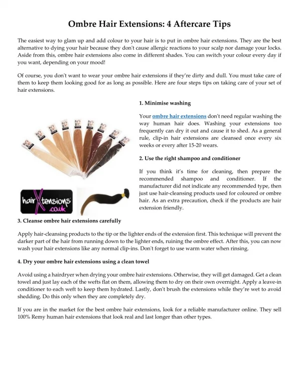 Ombre Hair Extensions: 4 Aftercare Tips