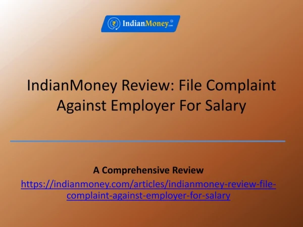 IndianMoney Review - File Complaint against Employer for Salary