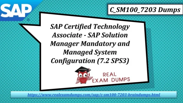 Valid And Updated C_SM100_7203 Exam Certifications Dumps Questions - Realexamdumps.com