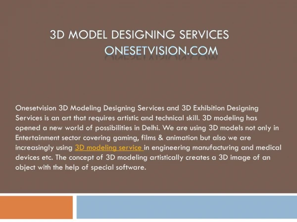 3D Model Designing Services