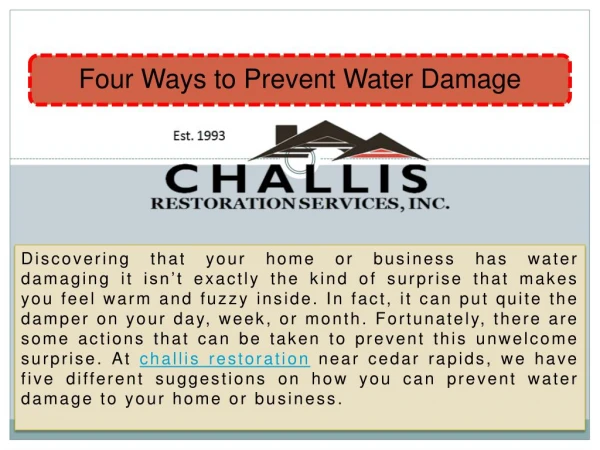 Water Damage Restoration Service in Cedar Rapids