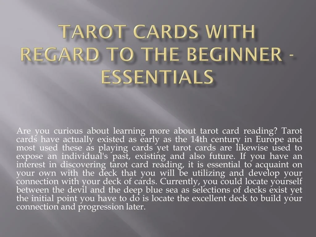 tarot cards with regard to the beginner essentials