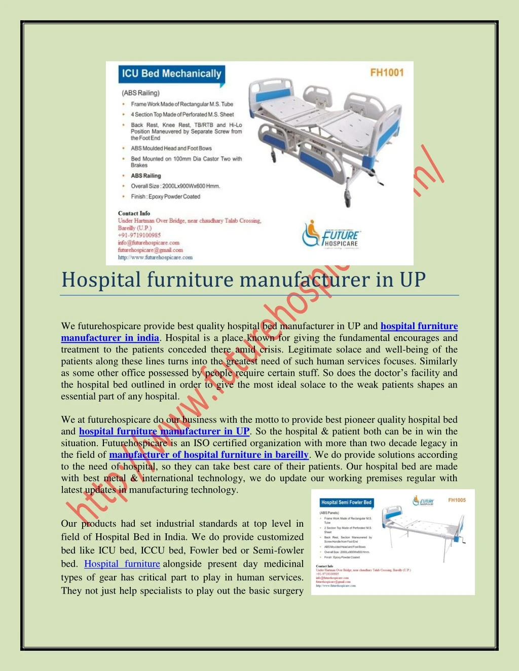 hospital furniture manufacturer in up