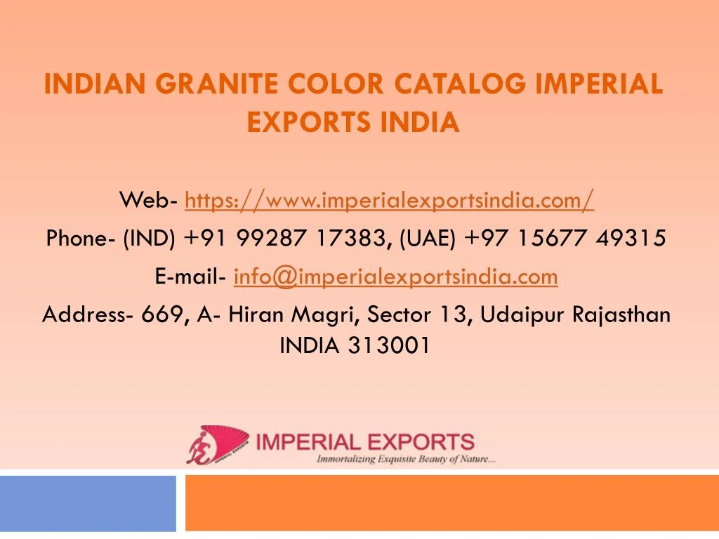 indian granite color catalog imperial exports india