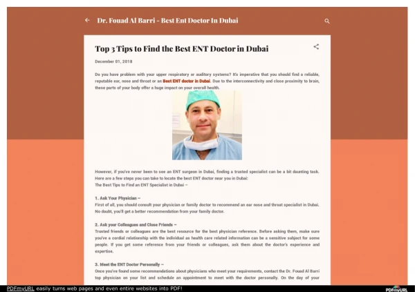 Top 3 Tips to Find the Best ENT Doctor in Dubai