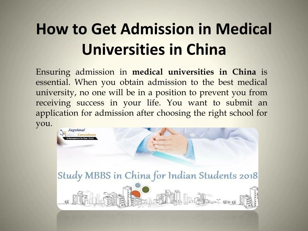 how to get admission in medical universities in china