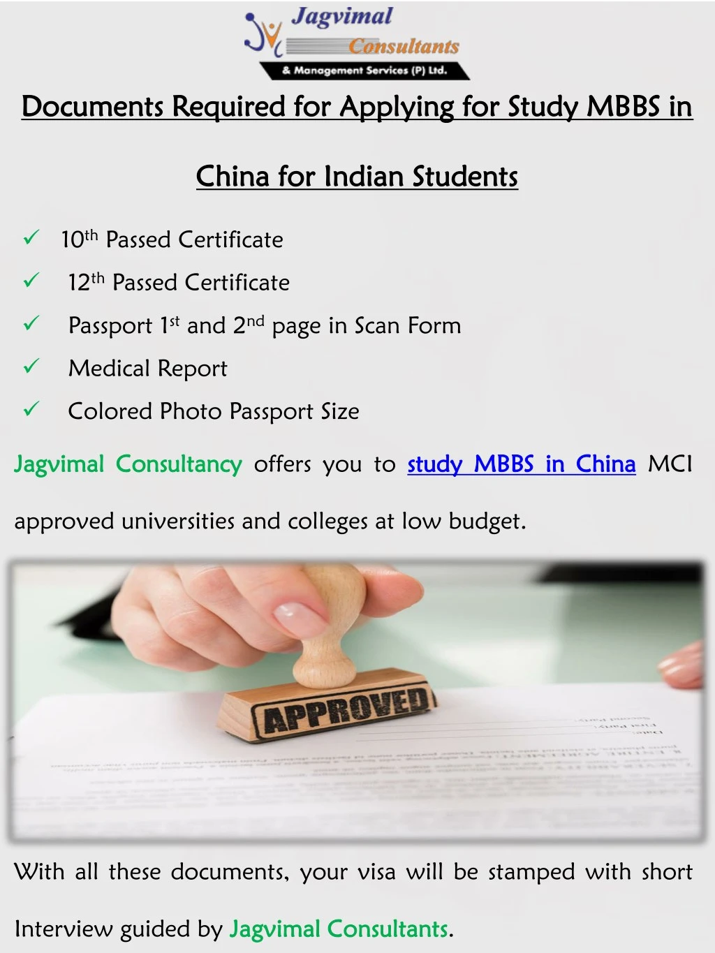 documents required for applying for study mbbs