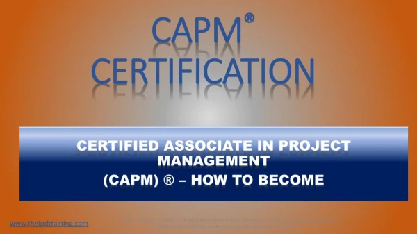 How to become CAPM