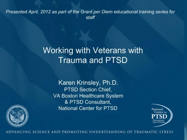 Working with Veterans with Trauma and PTSD