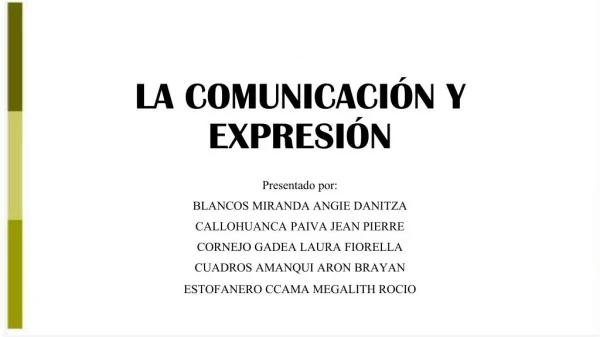 comuniCACION Y EXPRESION