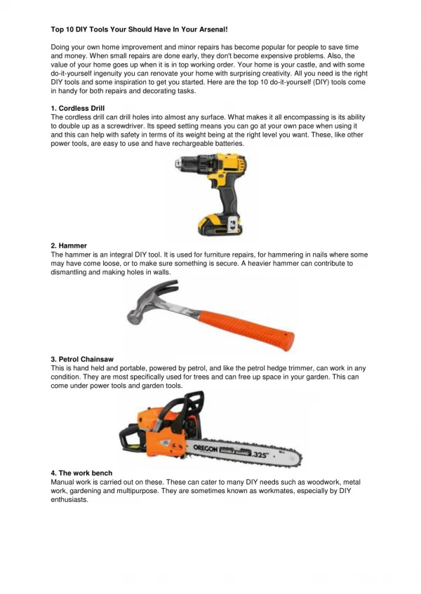 Top 10 DIY Tools Your Should Have In Your Arsenal!
