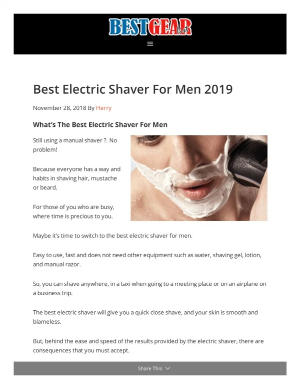 Best Electric Shaver For Men 2019