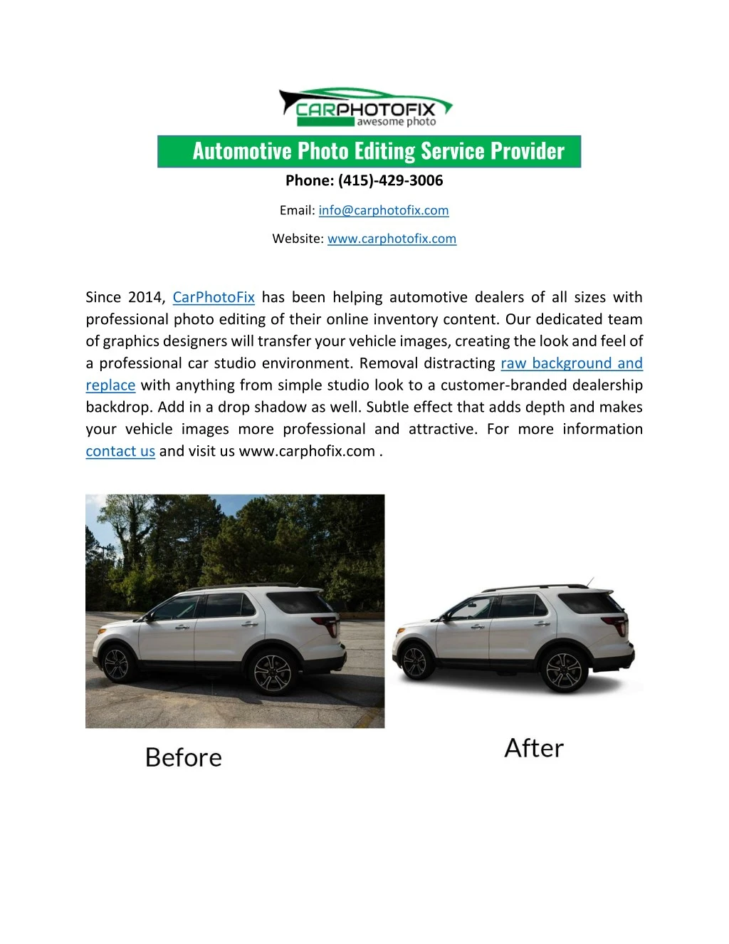 automotive photo editing service provider