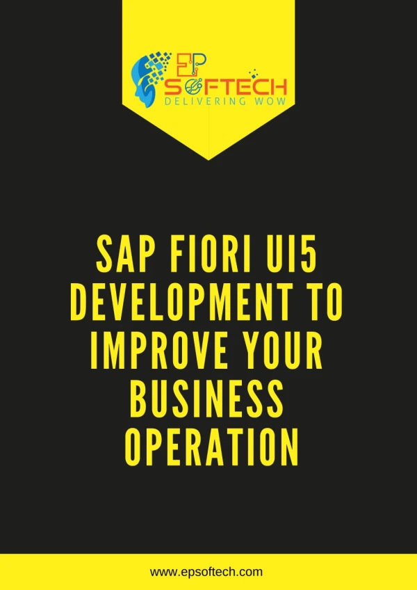 SAP FIORI UI5 Development to Improve Your Business Operation.
