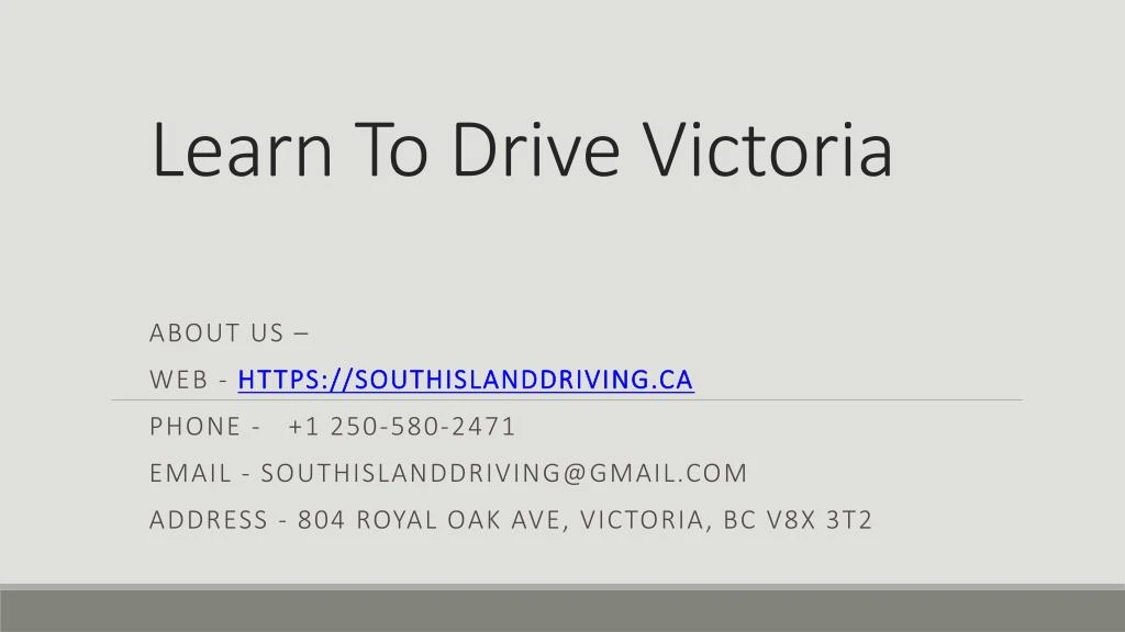 learn to drive victoria