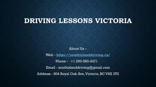 Driving Lessons Victoria