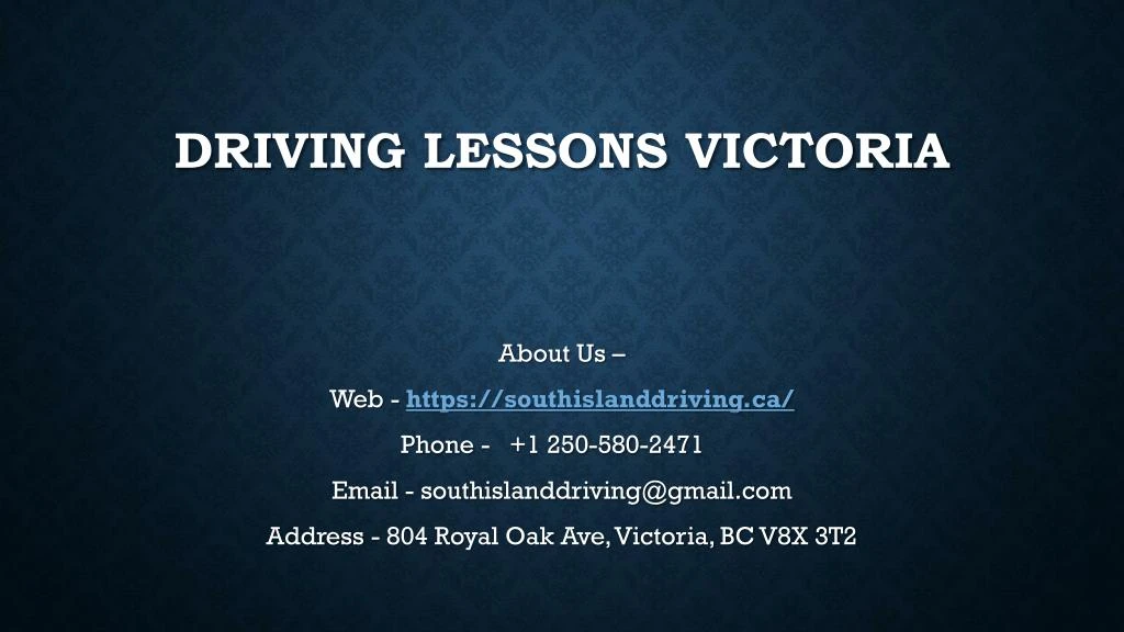 driving lessons victoria