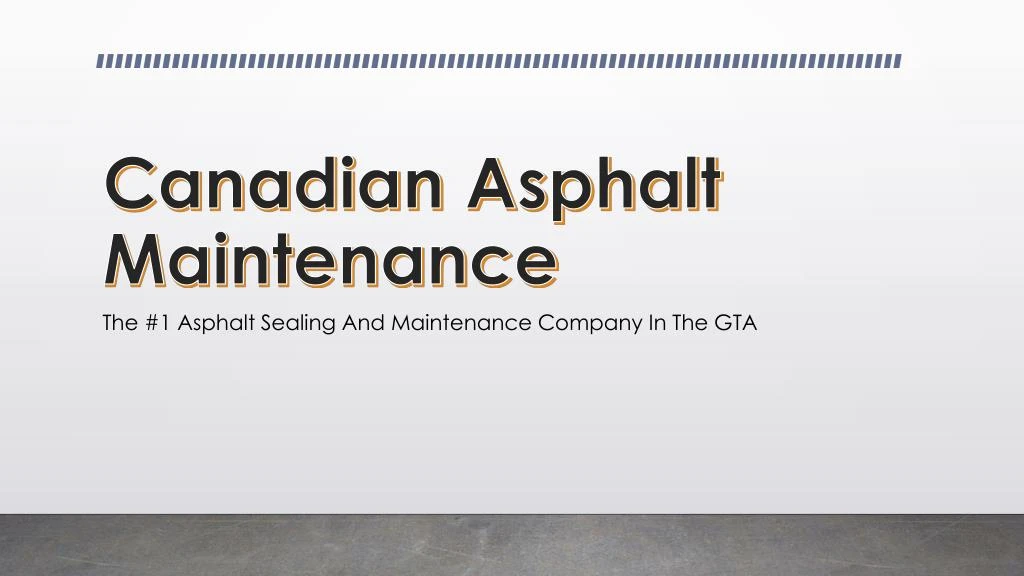 canadian asphalt maintenance