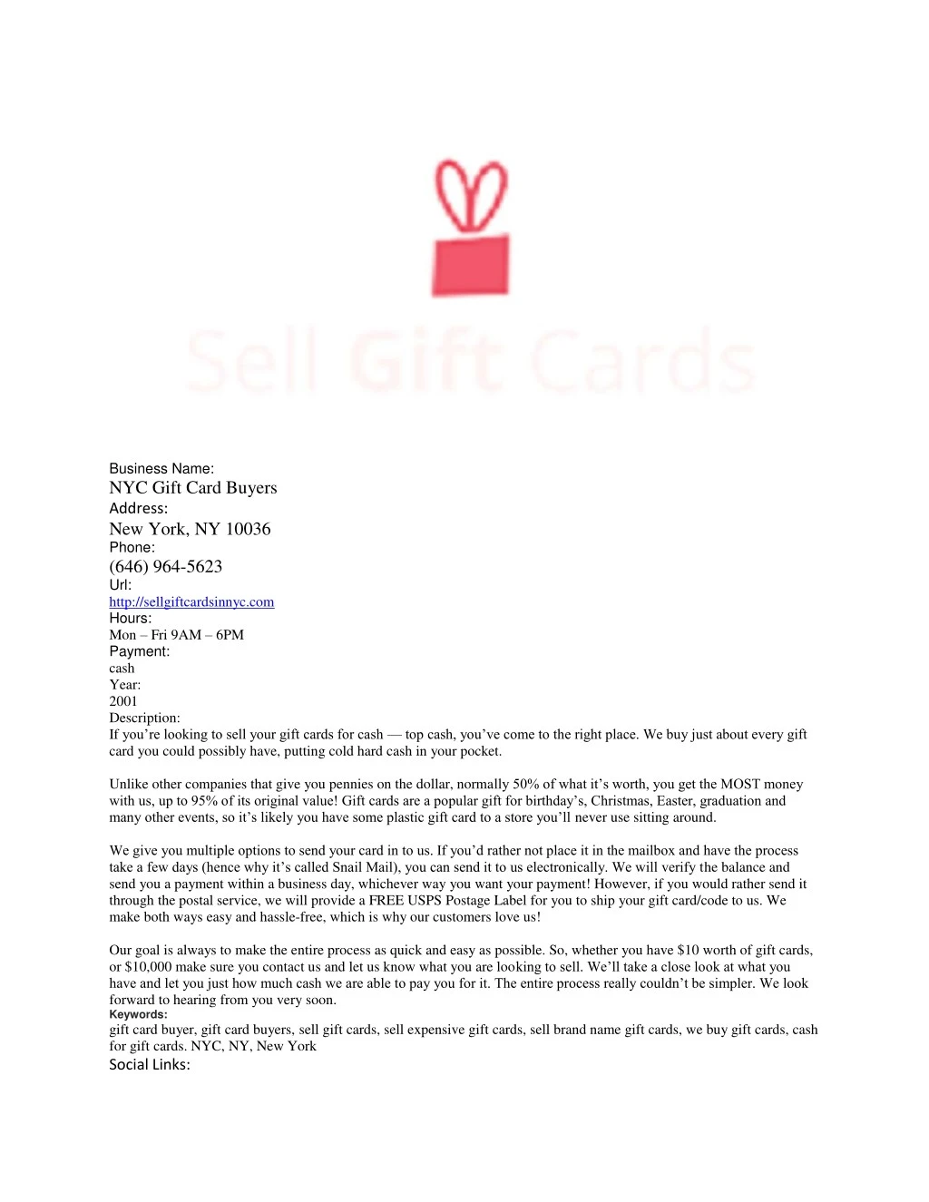 business name nyc gift card buyers address