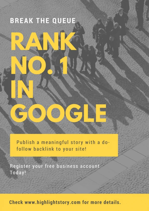 Rank No. 1 in Google (SEO) - HighlightStory.com